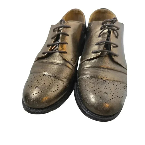The Office of Angela Scott Ms Presley Bronze Lace-up Derby Oxford Loafer Size 39 - Picture 4 of 6